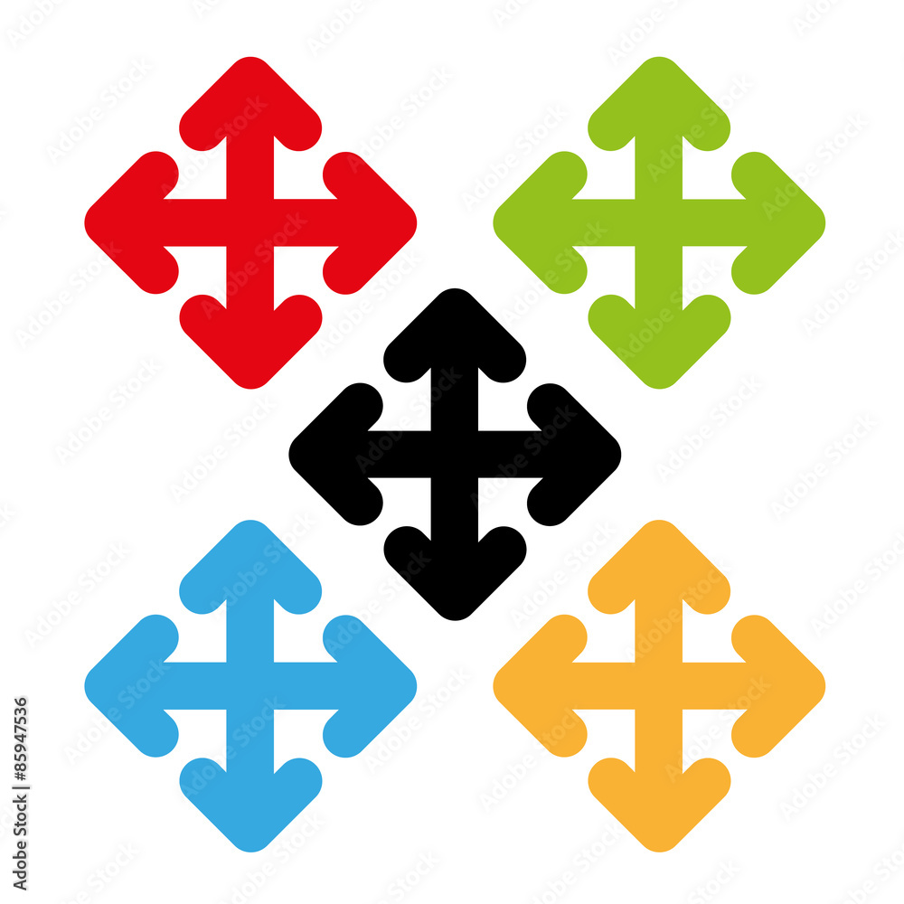 Fototapeta premium cursor with arrows color set vector