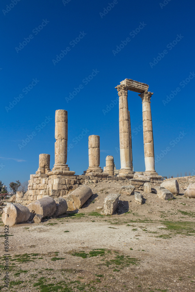 Ruins of Temple of Hercules in Amman Jordan