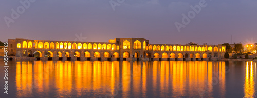 The ancient Khaju Bridge, (Pol-e Khaju), in Isfahan, Iran
