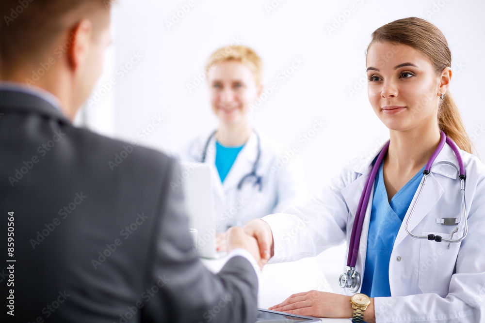 Doctor and Patient isolated on white background Doctor and Patient isolated on white background