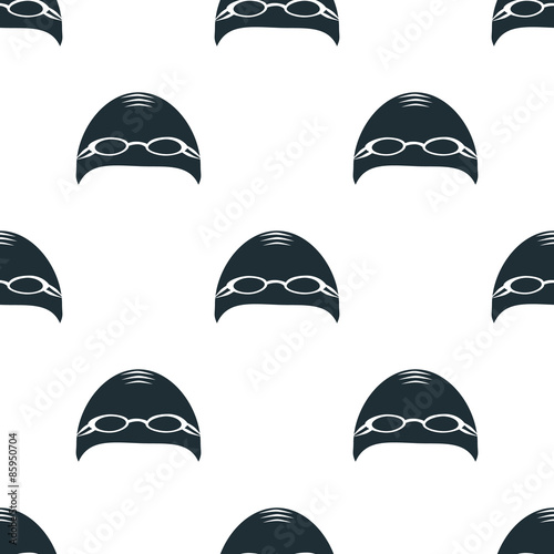 Swimming cap with glasses icon