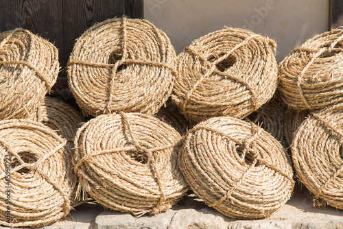 bunches of straw rope