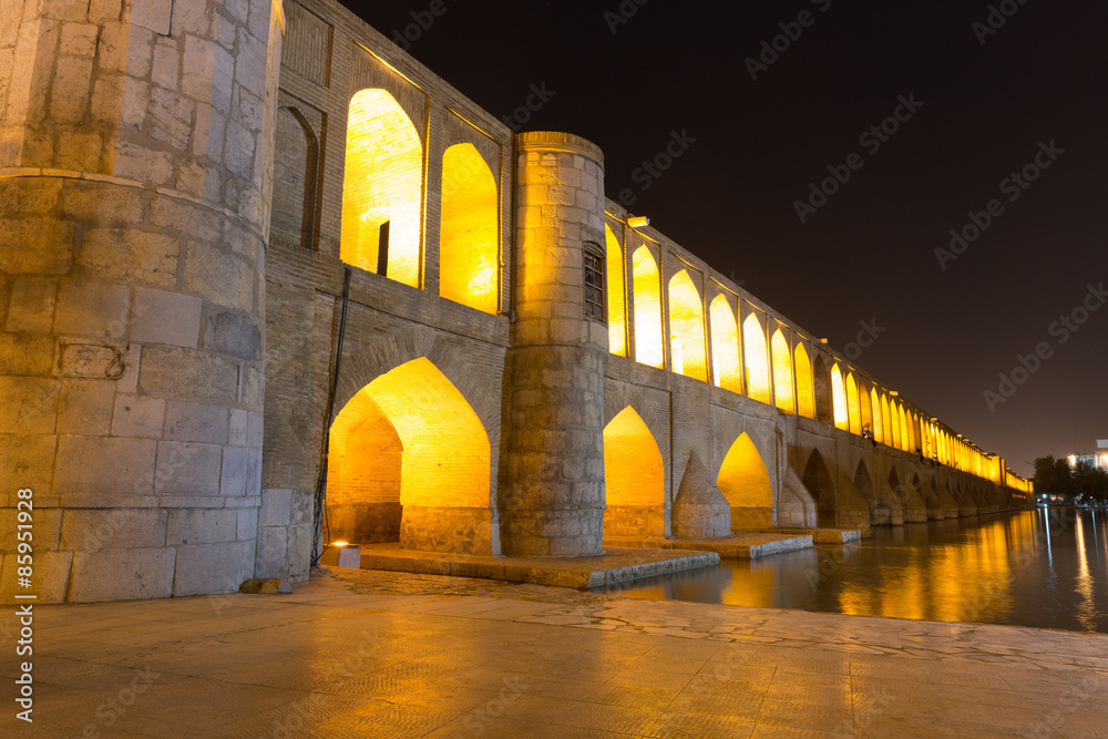 The Si-o-Seh Pol, The Bridge of 33 Arches, in Isfahan, Iran
