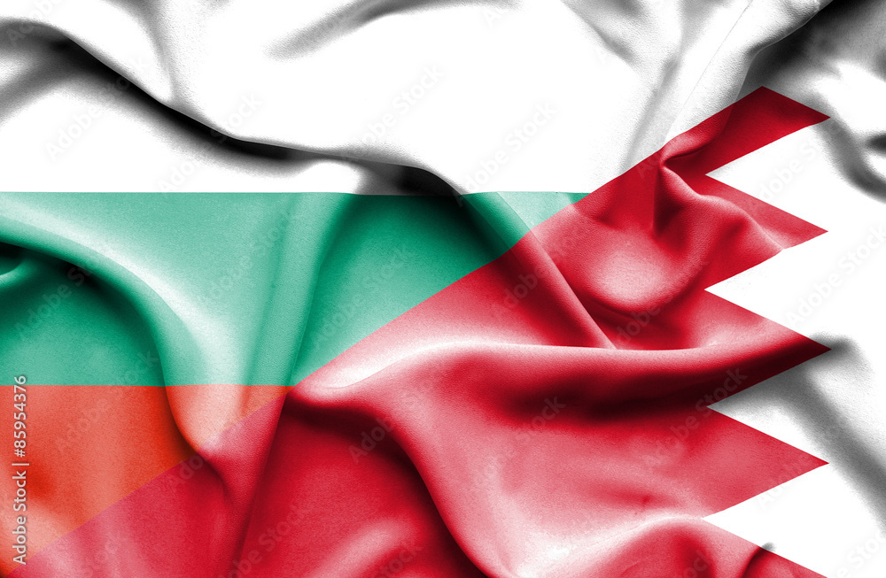 Waving flag of Bahrain and Bulgaria Waving flag of Bahrain and Bulgaria