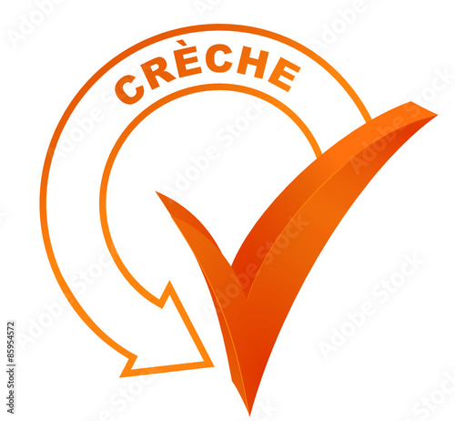 crèche sur symbole validé orange