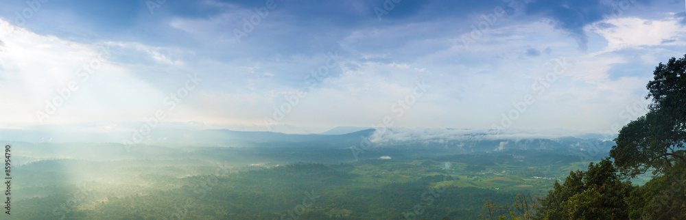 panorama mountain and sky in evening.
