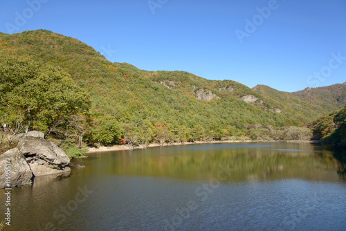 Jusanji reservoir in Juwangsan National Park