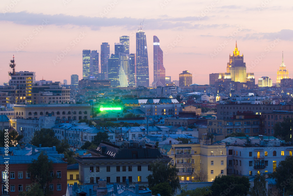 Fototapeta premium Landscape Moscow city, Moscow, Russia