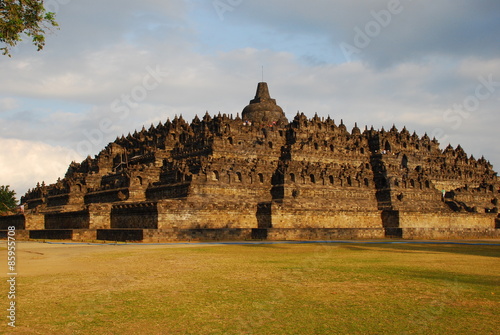 Ancient Buddhist temple, the Borobodur, Java, Indonesia photo