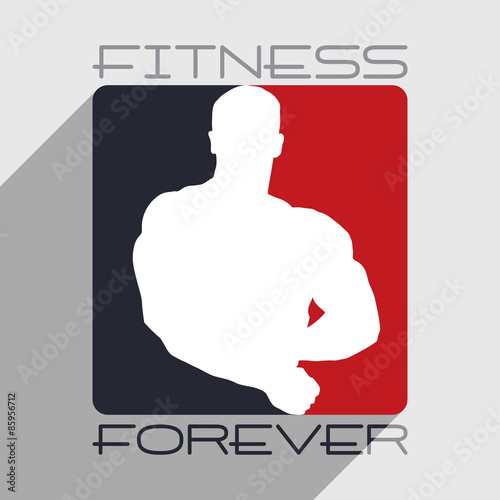 Fitness Club logo with the silhouette of a  bodybuilder