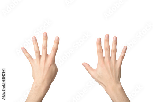 hand sign of number nine