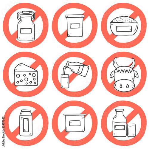 Set of modern cute cartoon hand drawn outline icons with