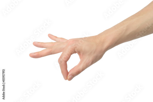 Photo hand gesture of picking up something