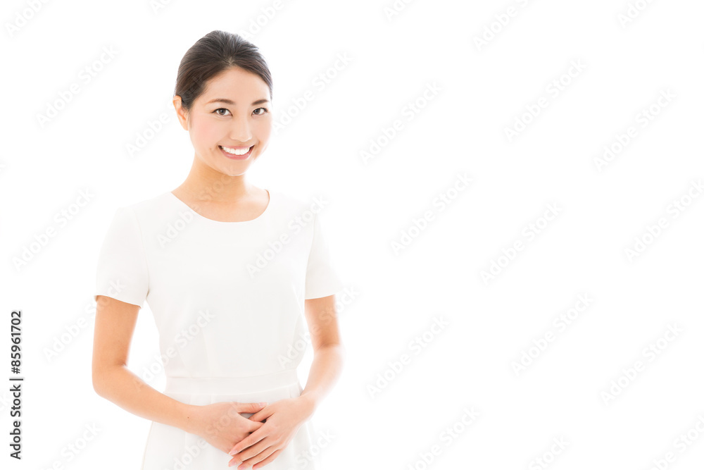 attractive asian woman on white background attractive asian woman on white background