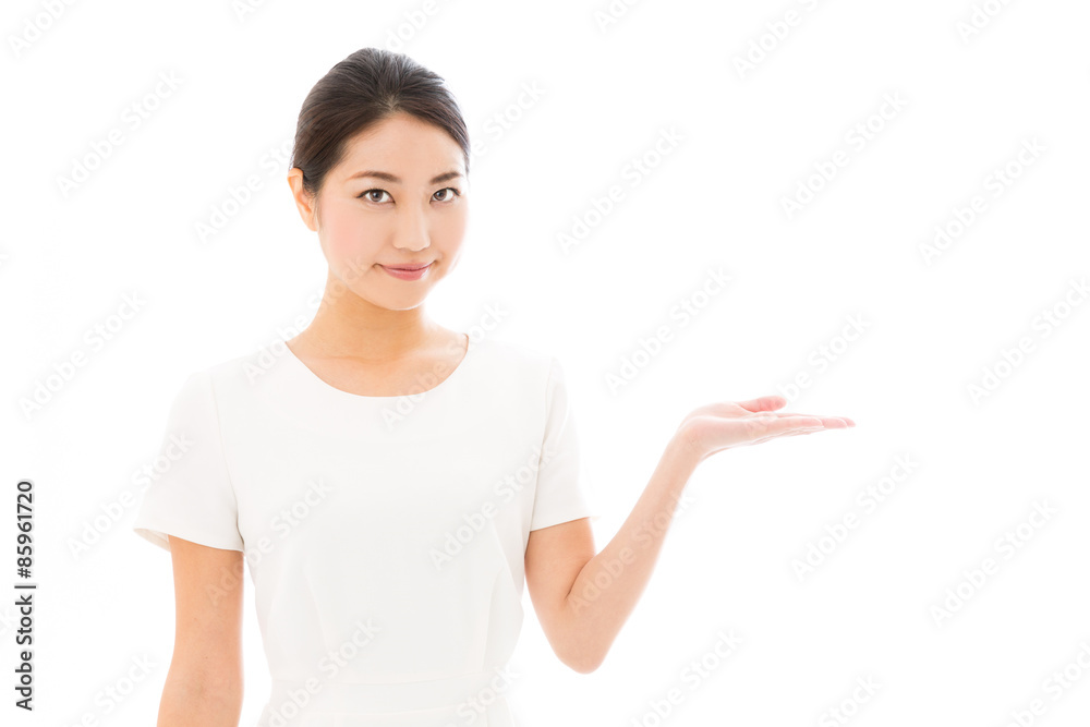 attractive asian woman on white background attractive asian woman on white background
