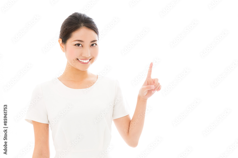 attractive asian woman on white background attractive asian woman on white background