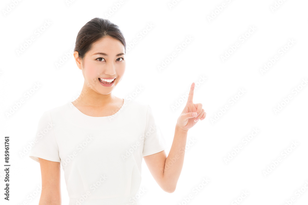 attractive asian woman on white background attractive asian woman on white background