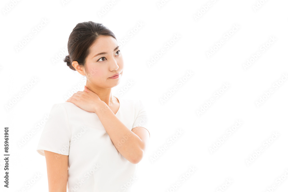 attractive asian woman on white background attractive asian woman on white background