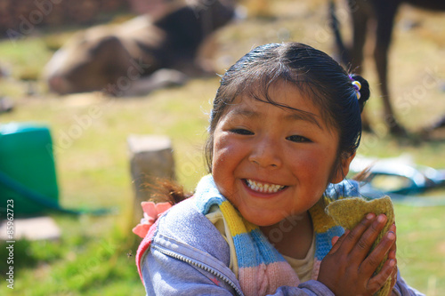 Aymara girl laughing photo