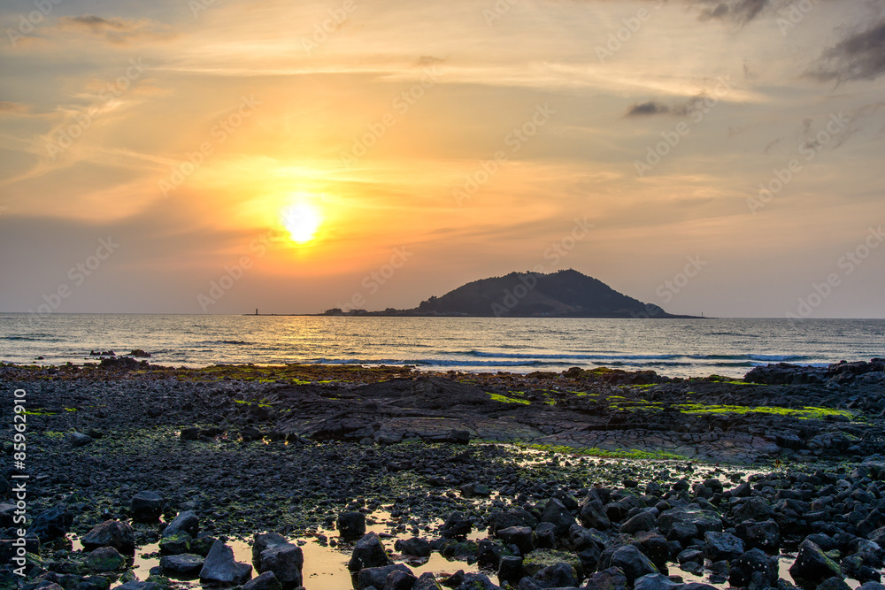 Sunset with Biyangdo island
