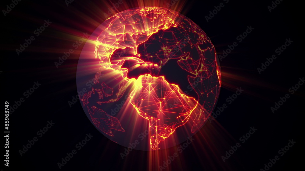 glowing earth spinning seamless loop 4k (4096x2304)
