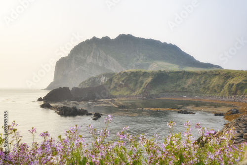 Landscape of Seongsan Ilchulbong in a morning photo