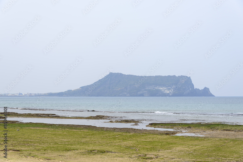 Landscape of Gwangchigi beach with Seongsan Ilchulbong.