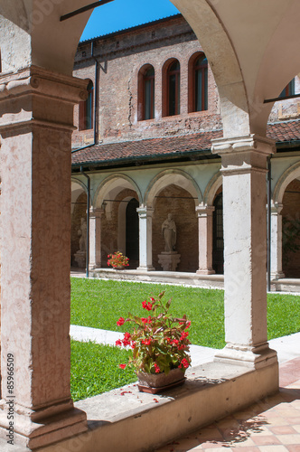 The internal cloister of the gothic Saint Lorenzo church in Vicenza