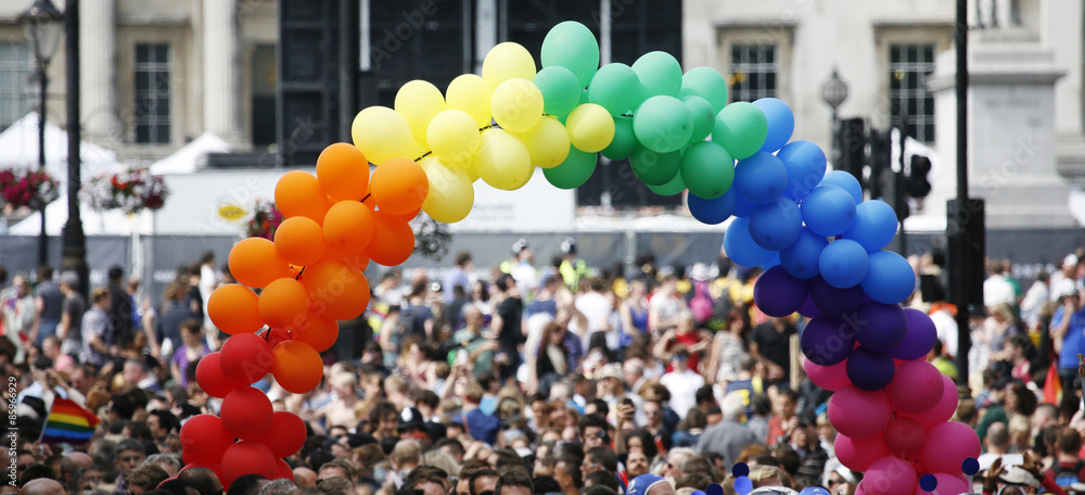 Rainbow flag in London's Gay Pride Rainbow flag in London's Gay Pride