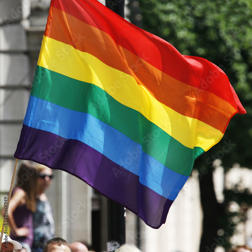 Rainbow flag in London's Gay Pride photo