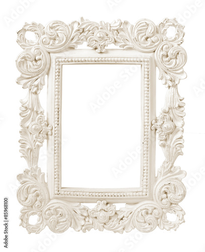 Vintage Plaster Frame isolated on white