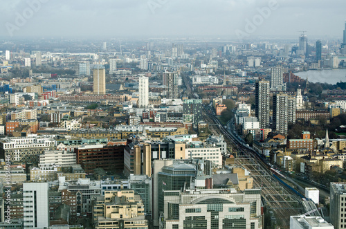 Fototapeta Naklejka Na Ścianę i Meble -  City of London and East End, Aerial View