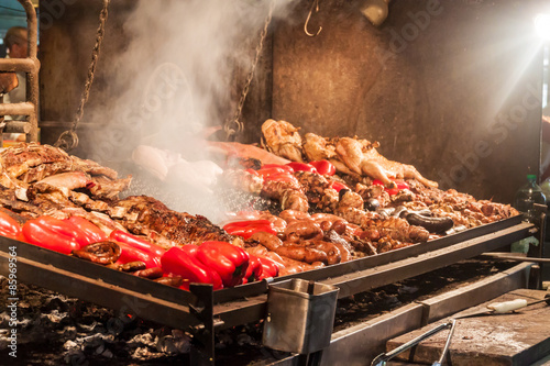 Barbecue in Mercado del Puerto in Montevideo photo