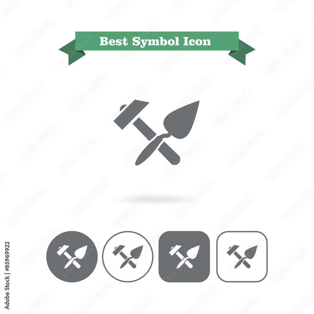 Hammer and trowel Stock Vector Adobe Stock