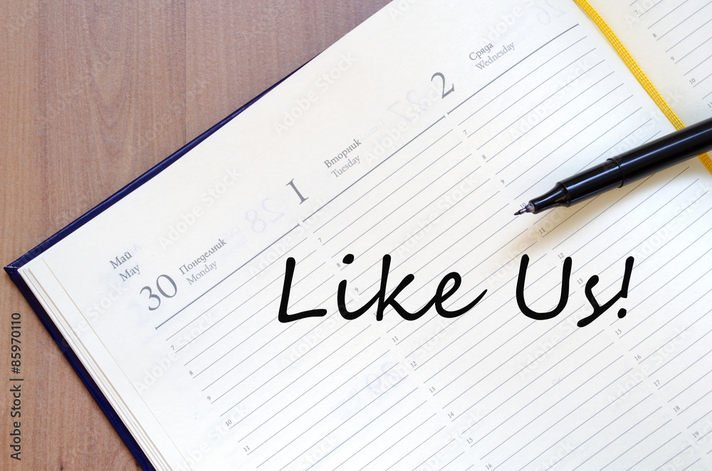 Like us concept Notepad Like us concept Notepad