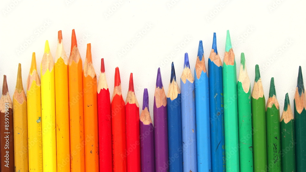 Creative color pencils backgrounds - stop motion animation
