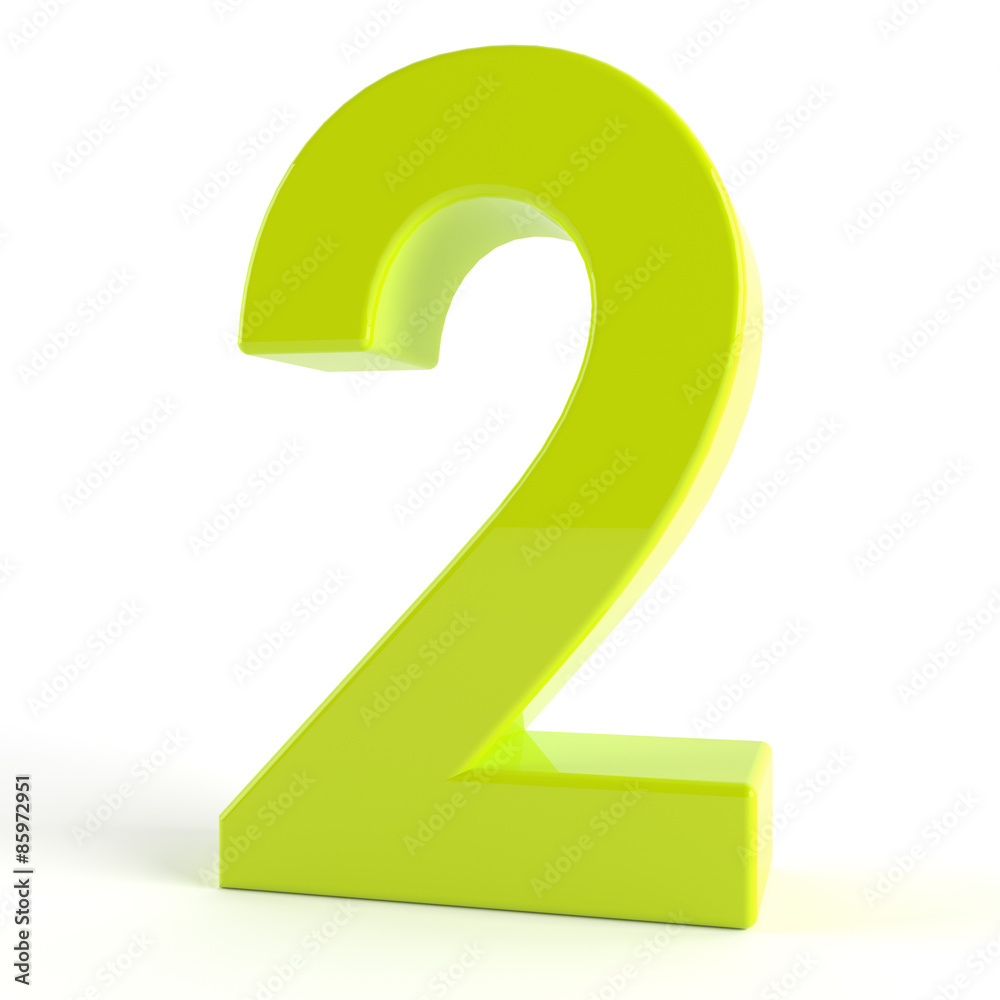 3d Green number - 2 3d Green number - 2