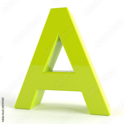 3d Green Letter - A