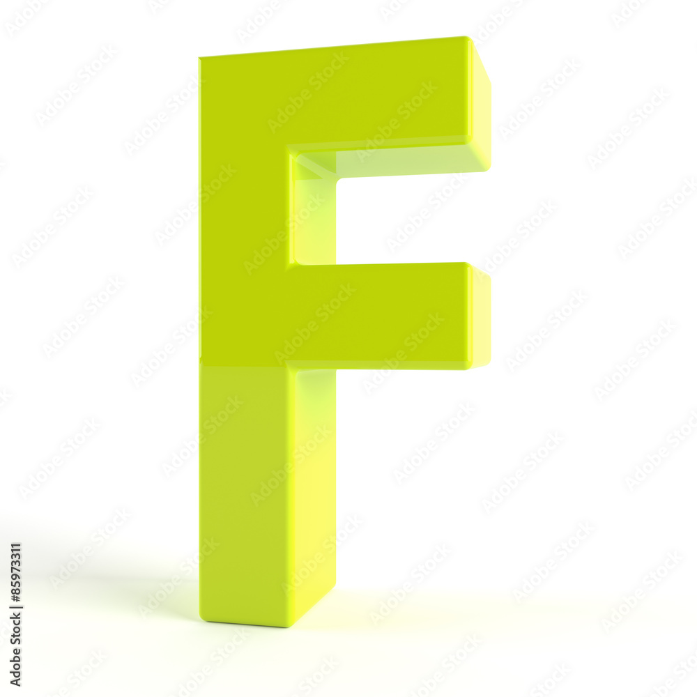 3d Green Letter - F 3d Green Letter - F