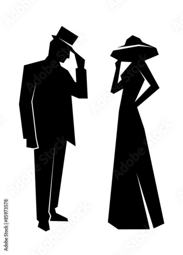 silhouette of the lady and gentleman