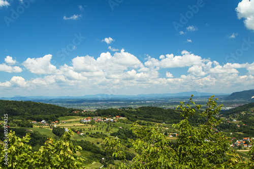 Idyllic landscape in Zumberak  Croatia  summer view