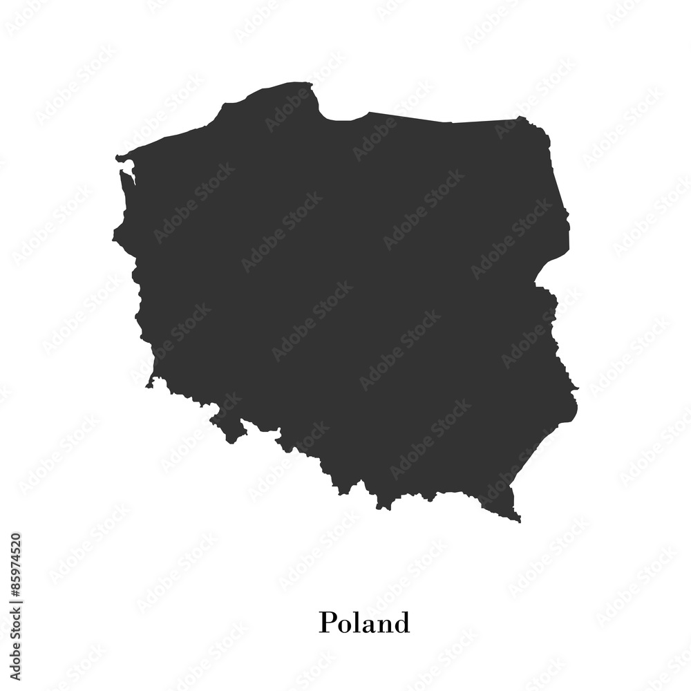 Black map of Poland for your design