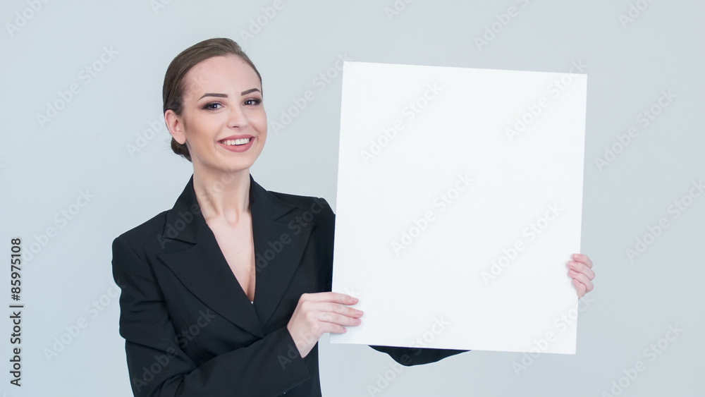 Live camera of woman with white paper Live camera of woman with white paper