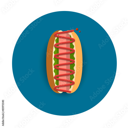 Stylized icon of hot dog