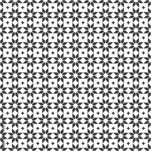 Monochrome seamless pattern in oriental style - variation 3