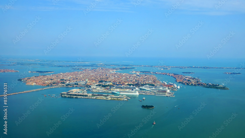 the island of Venice, Italy. bird's-eye view