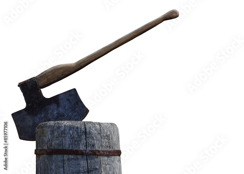 Obraz na płótnie executioner's ax on the block w salonie