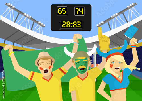 Fans vector flat illustration