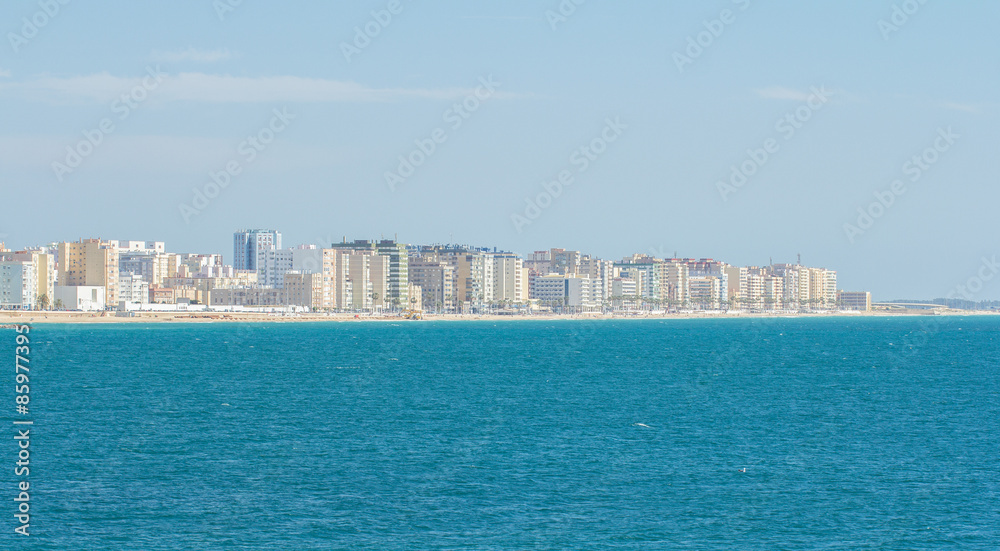 cadiz cityscape with sea