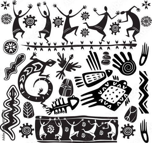 Primitive art design elements